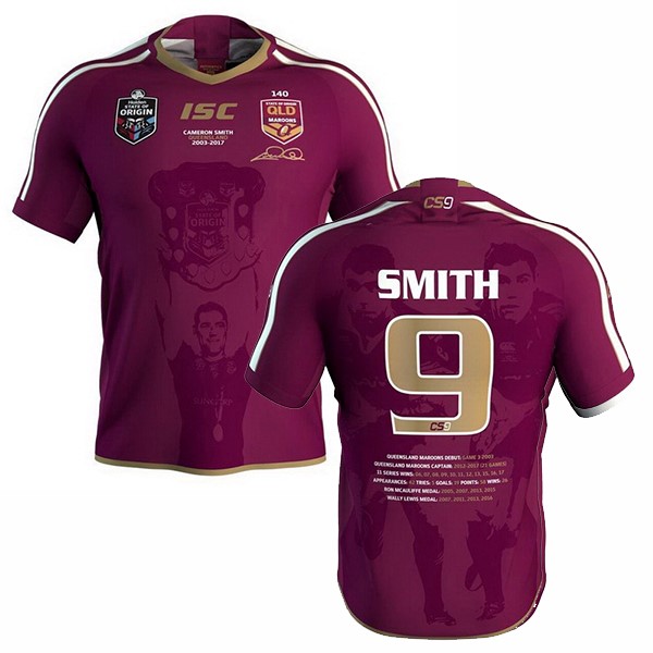 Maillot Rugby Qld Maroons Smith 2018 Rouge